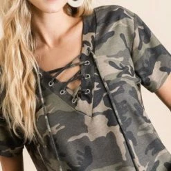 Little Bear Boutique SHORT SLEEVES No Hiding Camo Top