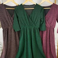 Michelle Mae Taylor Dress - Burgundy Sparkle