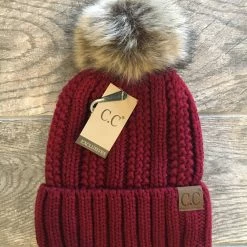Little Bear Boutique Fleece Lined C.C Beanie With Pom ACCESSORIES