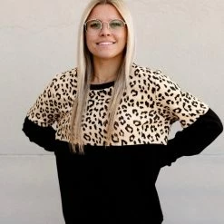 Ampersand Avenue Pullover Sweatshirt- On The Prowl LONG SLEEVES