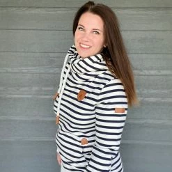 Little Bear Boutique Wanakome Artemis- Navy And Ivory Stripes LONG SLEEVES