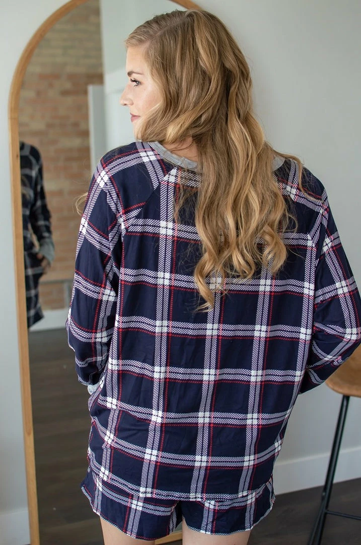 New 👍 Rogue Society Apparel® Boxer Lounge Set | Navy Plaid 😍 3 Rogue Society Apparel® Boxer Lounge Set | Navy Plaid