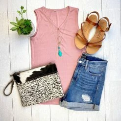 Michelle Mae Addison Henley Tank - Rose