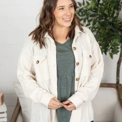 Michelle Mae Cable Knit Jacket - Ivory