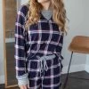 Rogue Society Apparel® Boxer Lounge Set | Navy Plaid