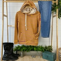 Michelle Mae Ashley Hoodie - Purple And Gold Stripes