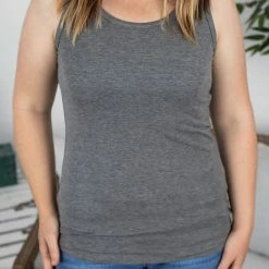 Michelle Mae Ava Tank- Dark Grey