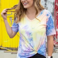 Rogue Society Apparel® In Your Dreams V-Neck Tee | Tie Dye At Dusk SHORT SLEEVES