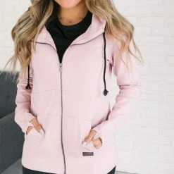 Ampersand Avenue Fullzip Hoodie- Pink