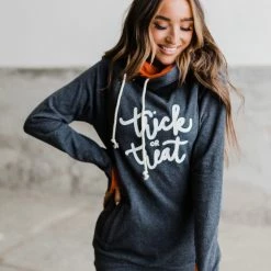 Little Bear Boutique LONG SLEEVES Trick Or Treat Doublehood