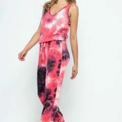 Little Bear Boutique Jumpsuit- Tie Dye SHORT SLEEVES