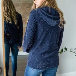 Rogue Society Apparel® LONG SLEEVES Your Time To Shine Black Shimmer Half-Zip Hoodie