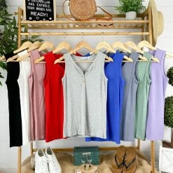 Michelle Mae Addison Henley Tank - Black