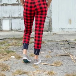 Rogue Society Apparel® Buffalo Plaid And Polka Joggers BOTTOMS
