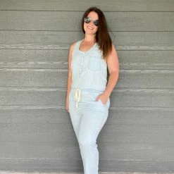 Little Bear Boutique BOTTOMS California Dreaming Chambray Jumpsuit