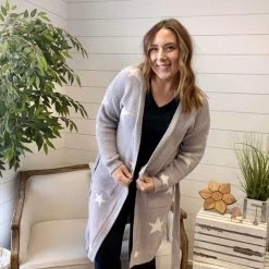 Michelle Mae ACCESSORIES Stars Robe - Grey