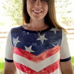 Little Bear Boutique Stars And Stripes Chevron Tee SHORT SLEEVES