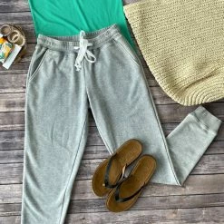 Michelle Mae Vintage Wash Joggers - Grey BOTTOMS