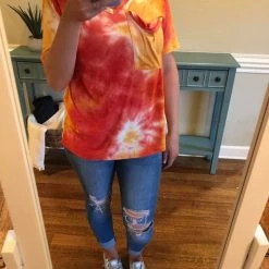 Rogue Society Apparel® SHORT SLEEVES Sunrise Tie Dye Slouchy Pocket Tee