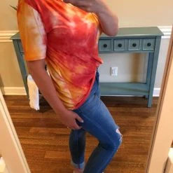 Rogue Society Apparel® SHORT SLEEVES Sunrise Tie Dye Slouchy Pocket Tee