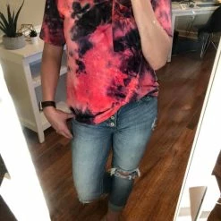 Promo 😉 Rogue Society Apparel® SHORT SLEEVES Slouchy Pocket Tee | Hot Pink Tie Dye 🔥 15 Rogue Society Apparel® SHORT SLEEVES Slouchy Pocket Tee | Hot Pink Tie Dye