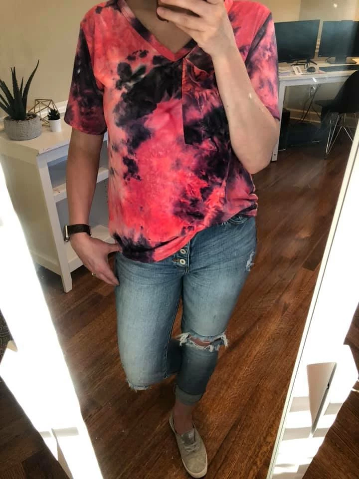 Promo 😉 Rogue Society Apparel® SHORT SLEEVES Slouchy Pocket Tee | Hot Pink Tie Dye 🔥 7 Rogue Society Apparel® SHORT SLEEVES Slouchy Pocket Tee | Hot Pink Tie Dye